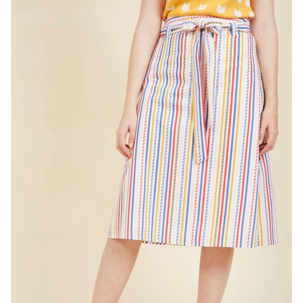 Modcloth Candy Striped Bow Skirt